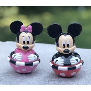 Disney SASSY Minnie and Mickey Weeble Wobble Roly Poly Toy Lot Of 2 / D1